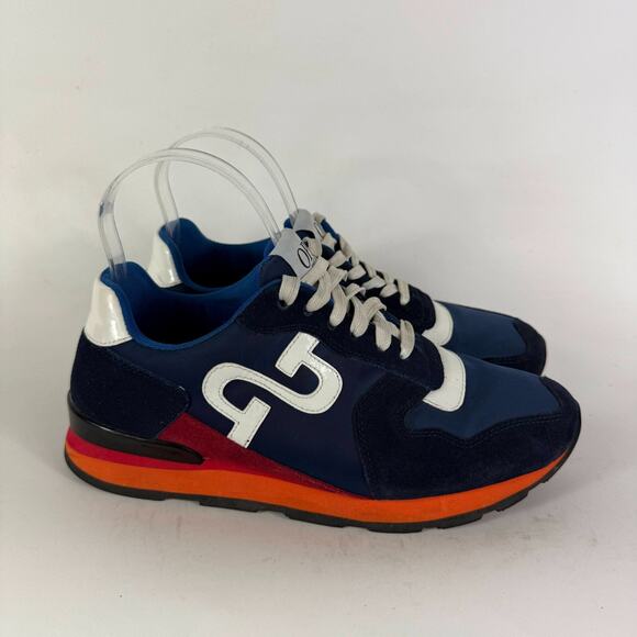 OPP France Athletic Shoes Women's 8 Blue Suede Lace-Up Low Top Running Sneakers - Picture 2 of 10